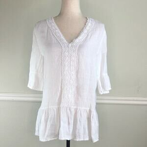 Francesca Bettini Linen Top White Size Small